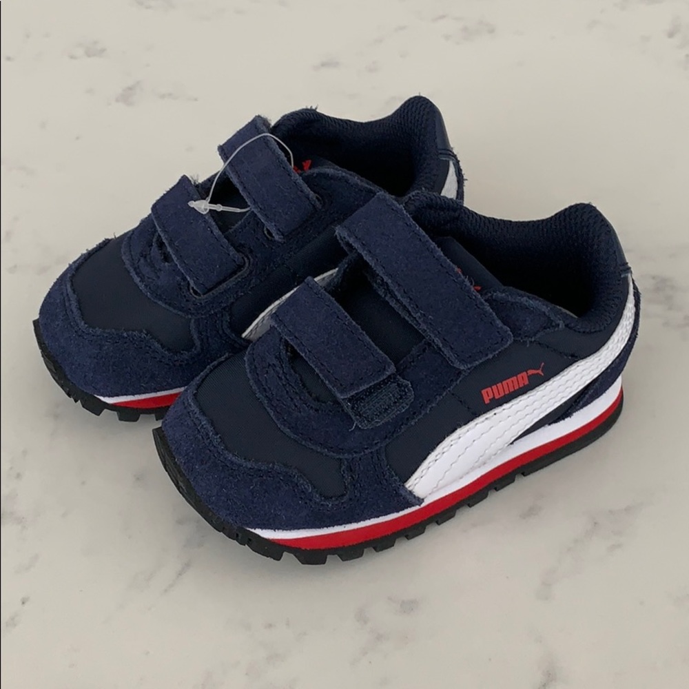 Brand new red white blue suede puma sneakers